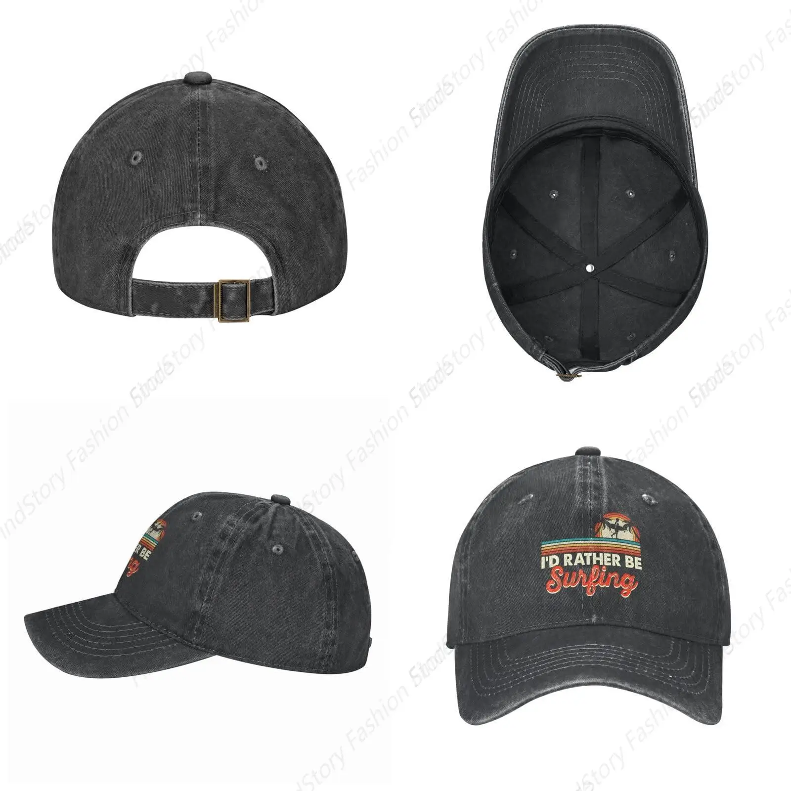 Casquette de baseball unisexe, chapeau en denim vintage, chapeau de camionneur réglable, cowboy pour hommes et femmes, sports hip-hop décontractés, je ferais plutôt du surf