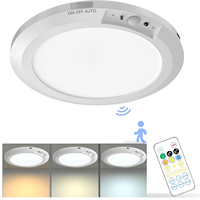 PIR Motion Sensor LED Ceiling Lights Battery Operated Wireless Remote Control Night Light For Entrance Balcony Dimmable Timer