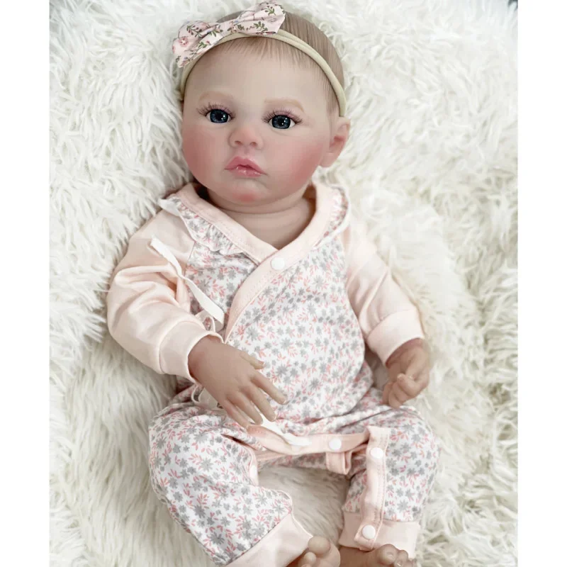 

45CM Full Body Silicone Vinyl Newborn Baby Dolls Reborn Meadow Doll Hand Paint with Genesis High Quality 3D Skin Tone