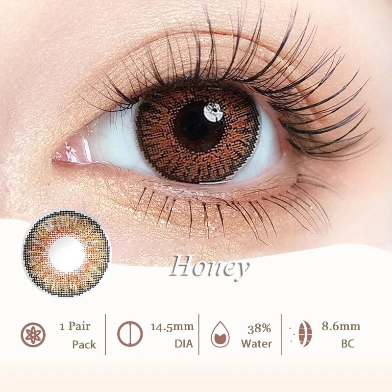 Color Contact Lenses For Women Makeup 3 Tone Contact Lenses For Eyes Brown Purple Colored Lenses 2pcs Yearly Color Lens Big Eyes