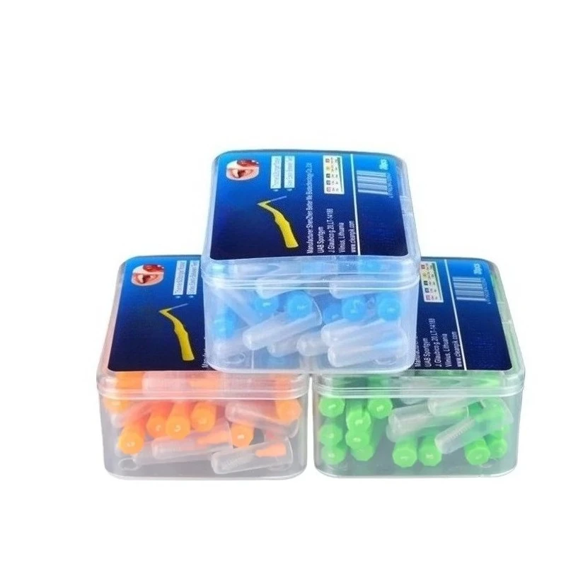 20Pcs L-Shape Push-Pull Interdental Brush Orthodontic Toothpick Teeth Whitening Tooth Pick ToothBrush Oral Hygiene Care
