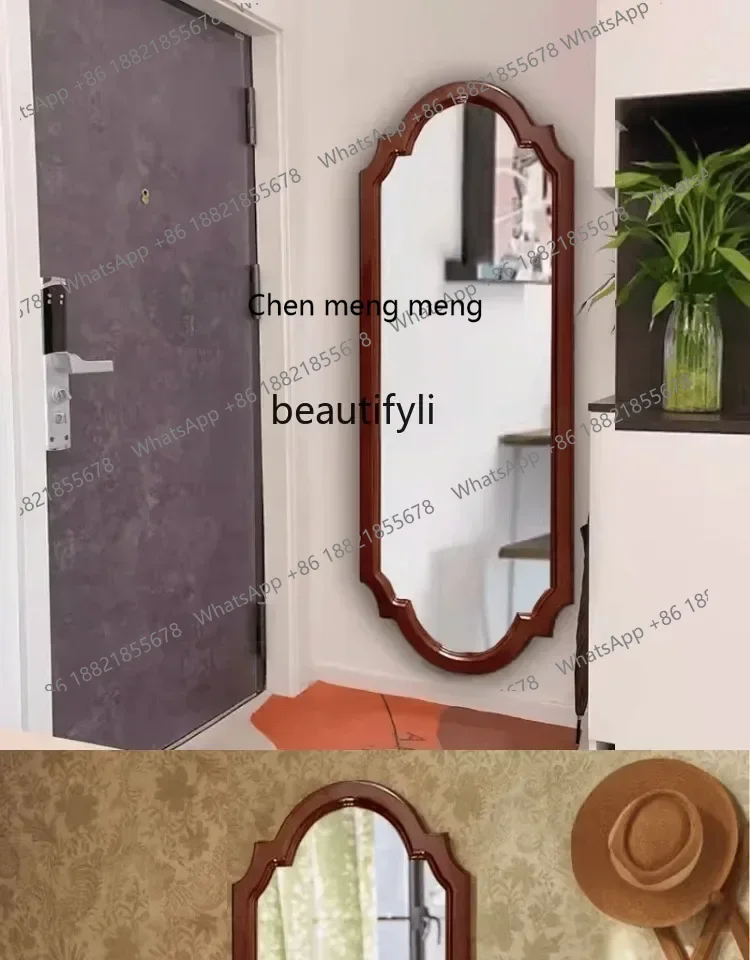 ss8350 American retro wall-mounted full-body mirror, medieval floor-to-ceiling clothing wall-mounted decorative mirror in the en