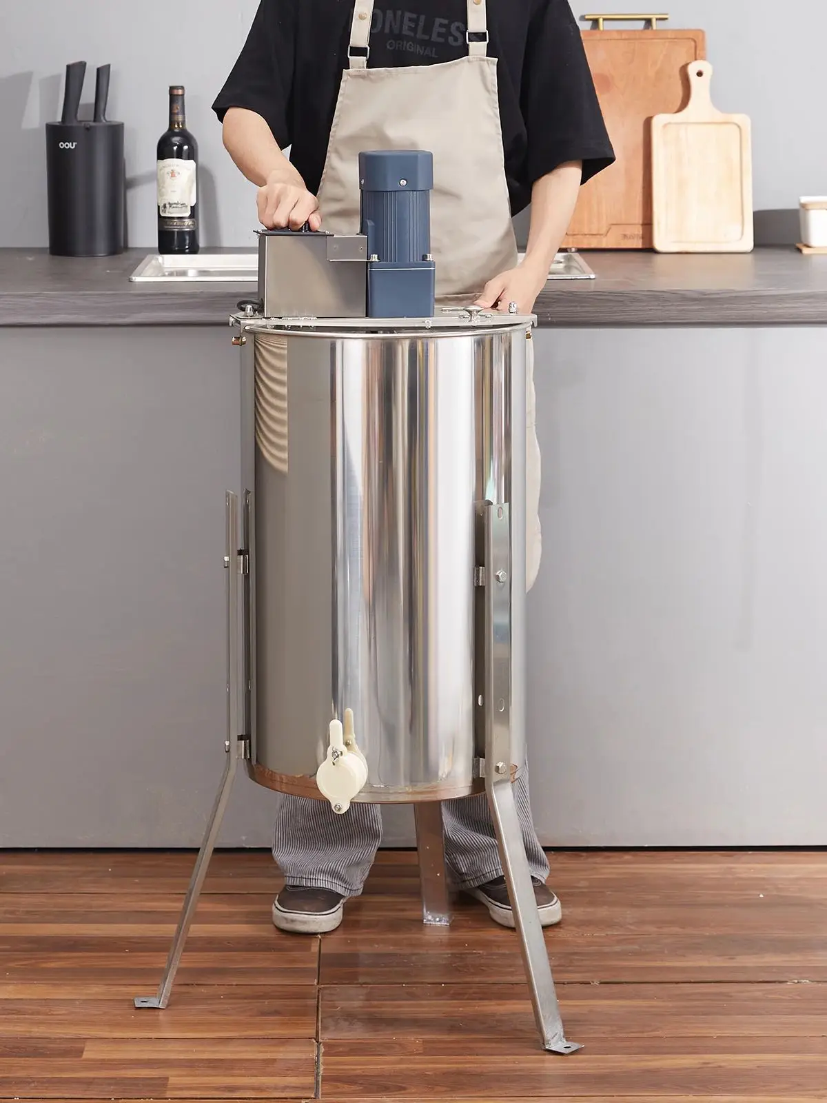 Vevor Honing Extractor 2 3 4 Frame Handleiding Elektrische Roestvrijstalen Honingraatspinner Crank Honing Centrifuge Bijenteelt Apparatuur - afbeelding 2