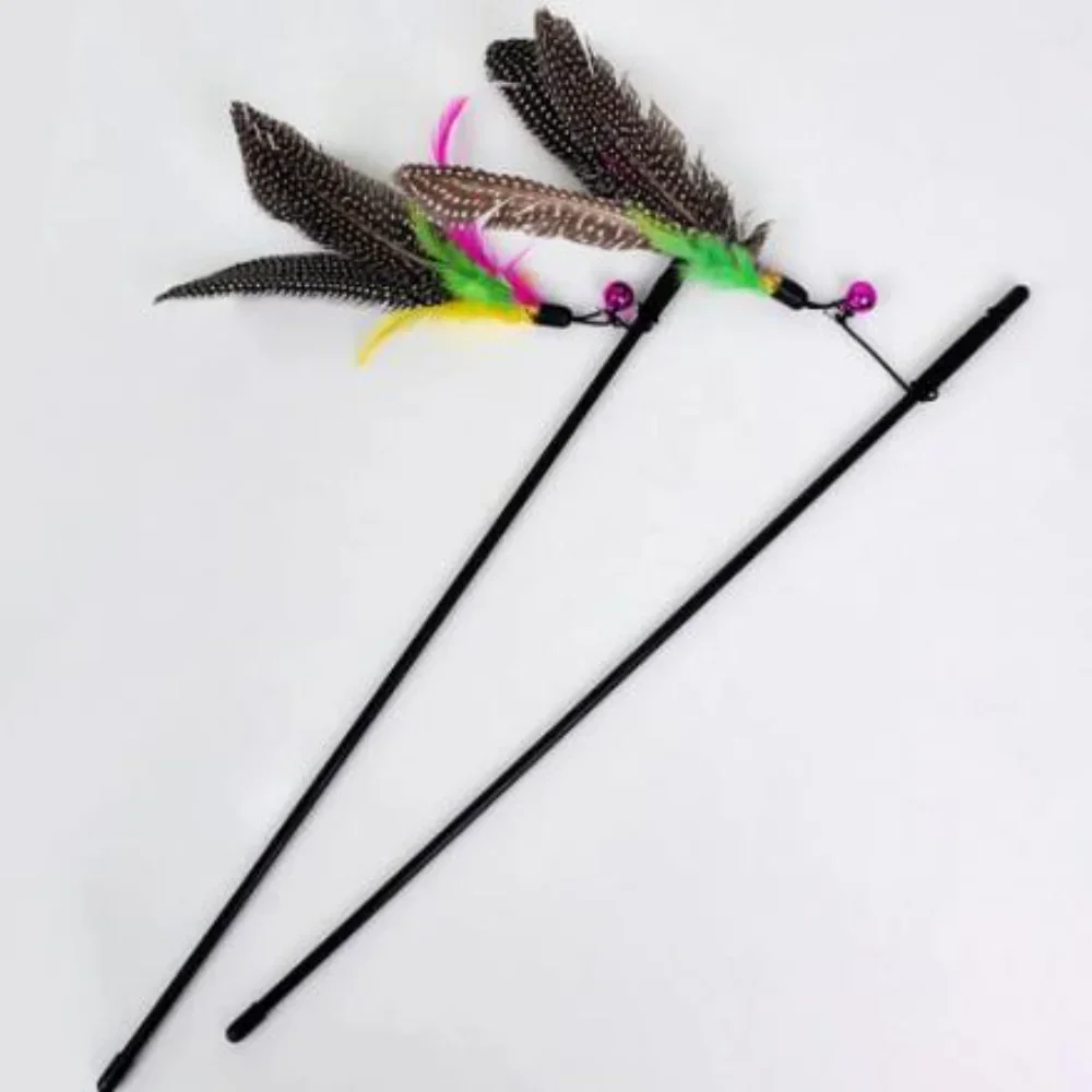 Cats Toys Feathers Wand Interactive Toy Kitten Toy Rod with Bell Feather Replacements Cat Accesorios Gatos mascotas 고양이 장난감