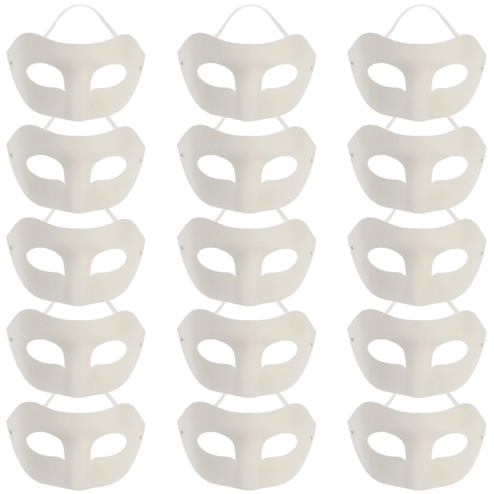 

15 Pcs DIY Pulp Mask Masquerade Party Halloween Mascarade for Women Crafts White Face Prom Miss Blank