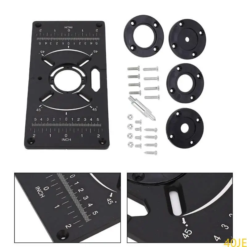 

40JE High Strength Aluminum Router Table Insert Plate Smoothly Finish For Versatile Trimming Machine Use Trim Edges Corners