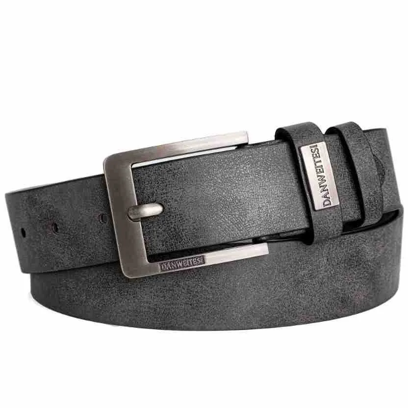 Herren-Gürtel mit Vintage-Dornschließe aus Legierung, lässiger Business-Gürtel aus schlichtem PU-Leder, modischer und vielseitiger Gürtel für junge und mittelalte Männer. – Detail 6
