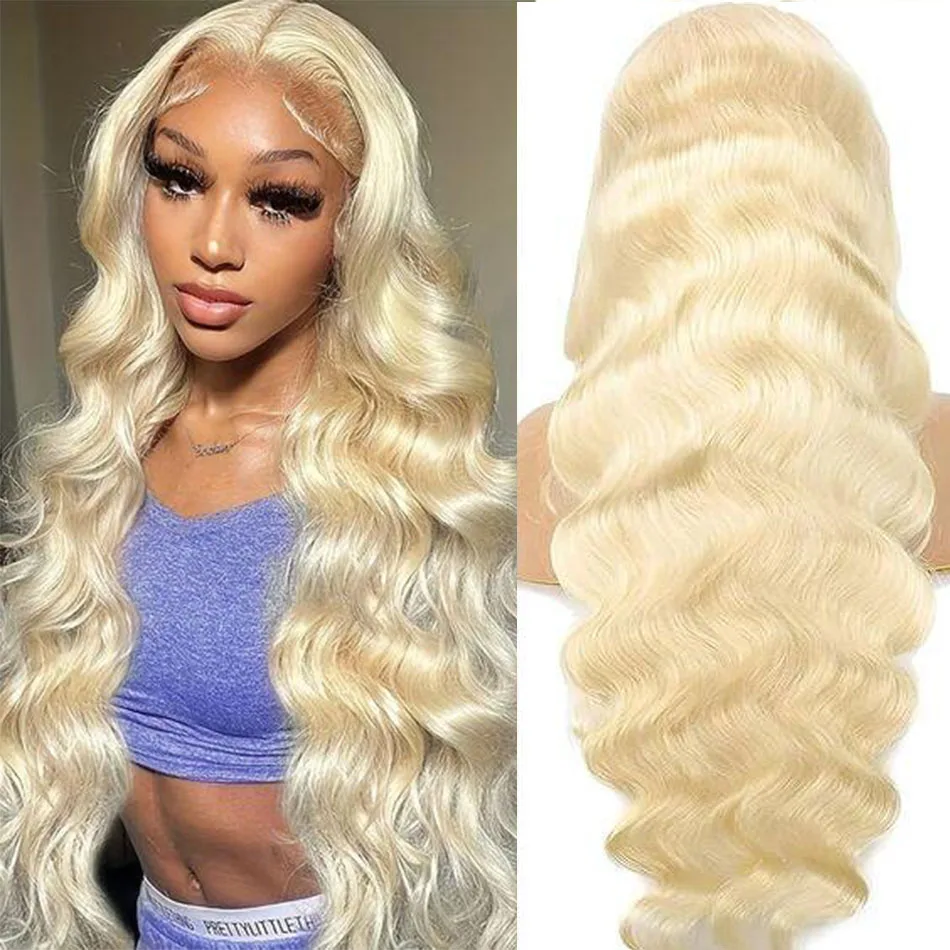 13x6 HD Transparent 613 Lace Frontal Wig Honey Blonde Color Brazilian Remy Body Wave Lace Front Human Hair Wigs for Women