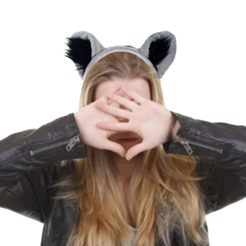 3Pcs Raccoon Costumes for Boys Girls Cosplay Raccoon Ears Headband Tail Eyemask Animal Fancy Costume Accessories