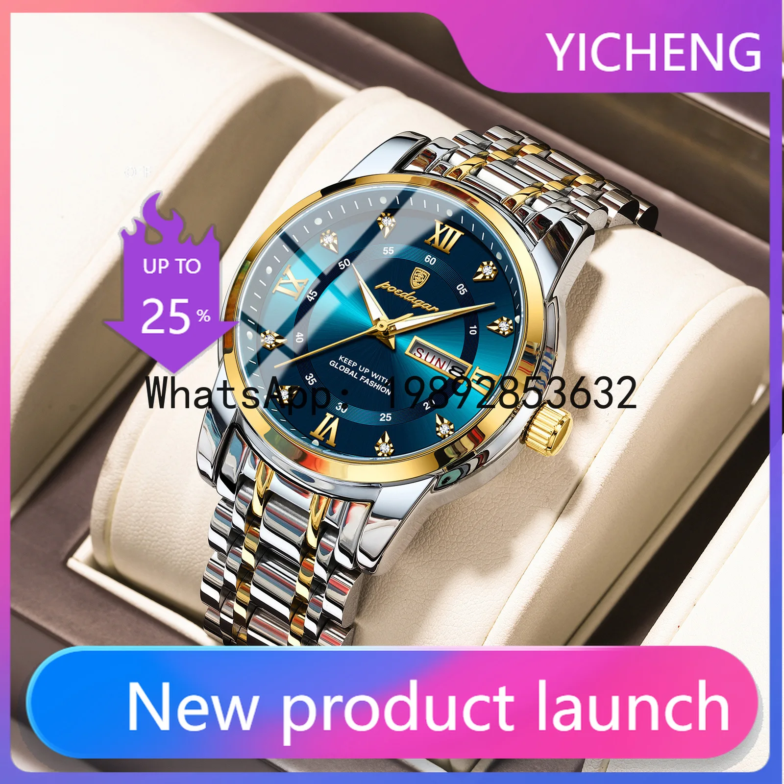 LYY Date Waterproof Luminous Men's Watch Quartz Watch