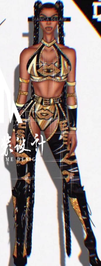 럭셔리 분위기 블랙 골드 의류 나이트클럽 무에타이 복싱 산다 스포츠 세트 격투 무대 공연 드레스 사이즈 S M L