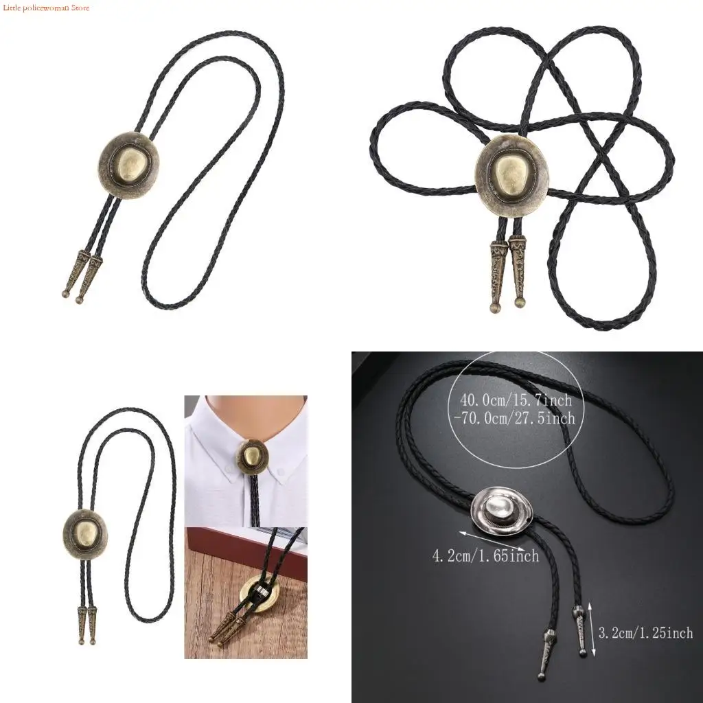F92D MEN GENTERS WESTRY BOLO TIE COWBOY HAT HAT METAL