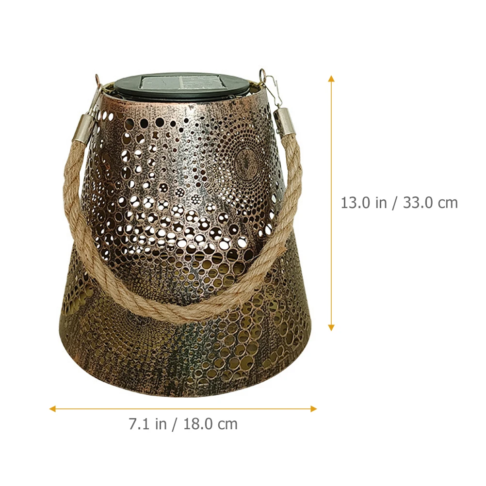 

Lantern Outdoor Iron Craft Light Craft Hanging Outdoor Light Hollow Pendant Indoor Solar Powered Energy Saving