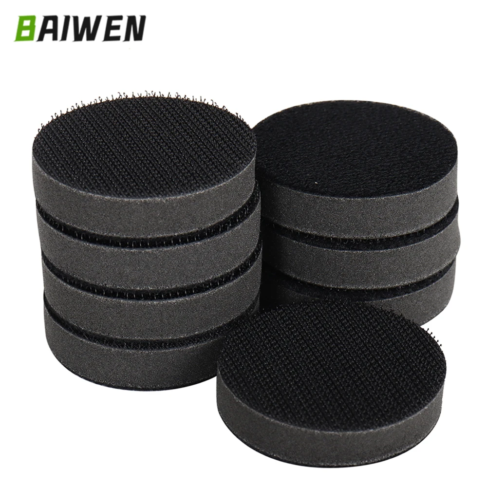 8pcs 3inch Soft Density Interface Pads Hook and Loop Sponge Cushion Buffer Backing Pad Protection Sanding Disc Backing Pad