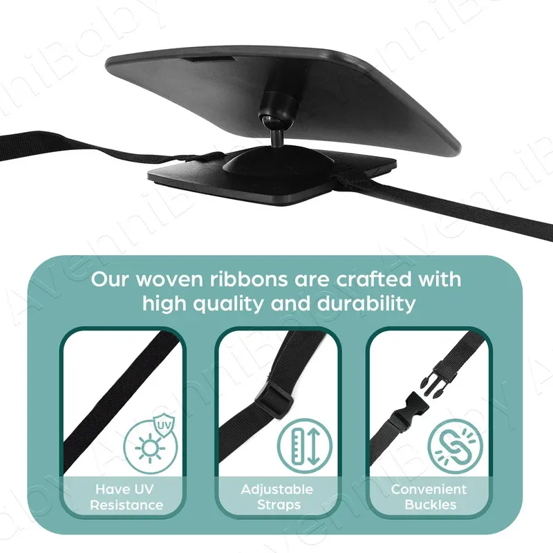 2PC Baby Car Mirror Set Including Clip-On Forward-Facing Mirror & 360° Rotatable Shatterproof Car Seat Mirror