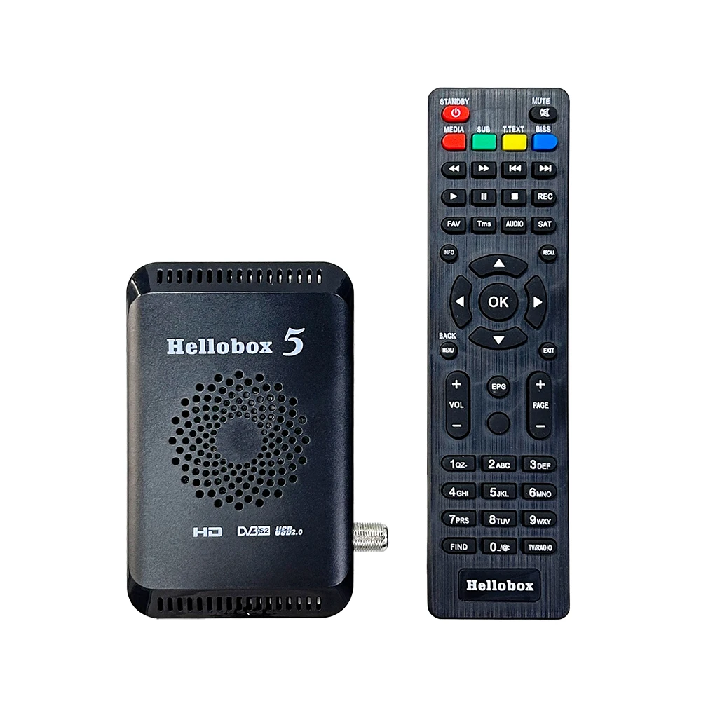 New Hellobox 5 mini HD Satellite Receiver DVB S2 Support WiFi Dongle 3G Modem USB 2.0