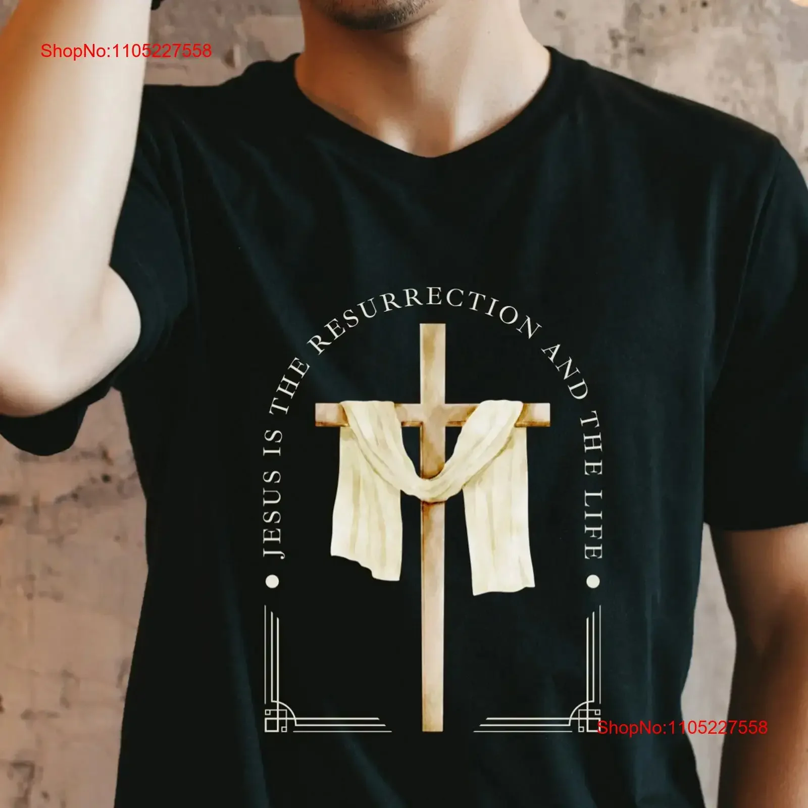 Easter Sunday T shirt Jesus is the resurrection and life defeated death Resurrected Christ Catholic vintage Washed fashion