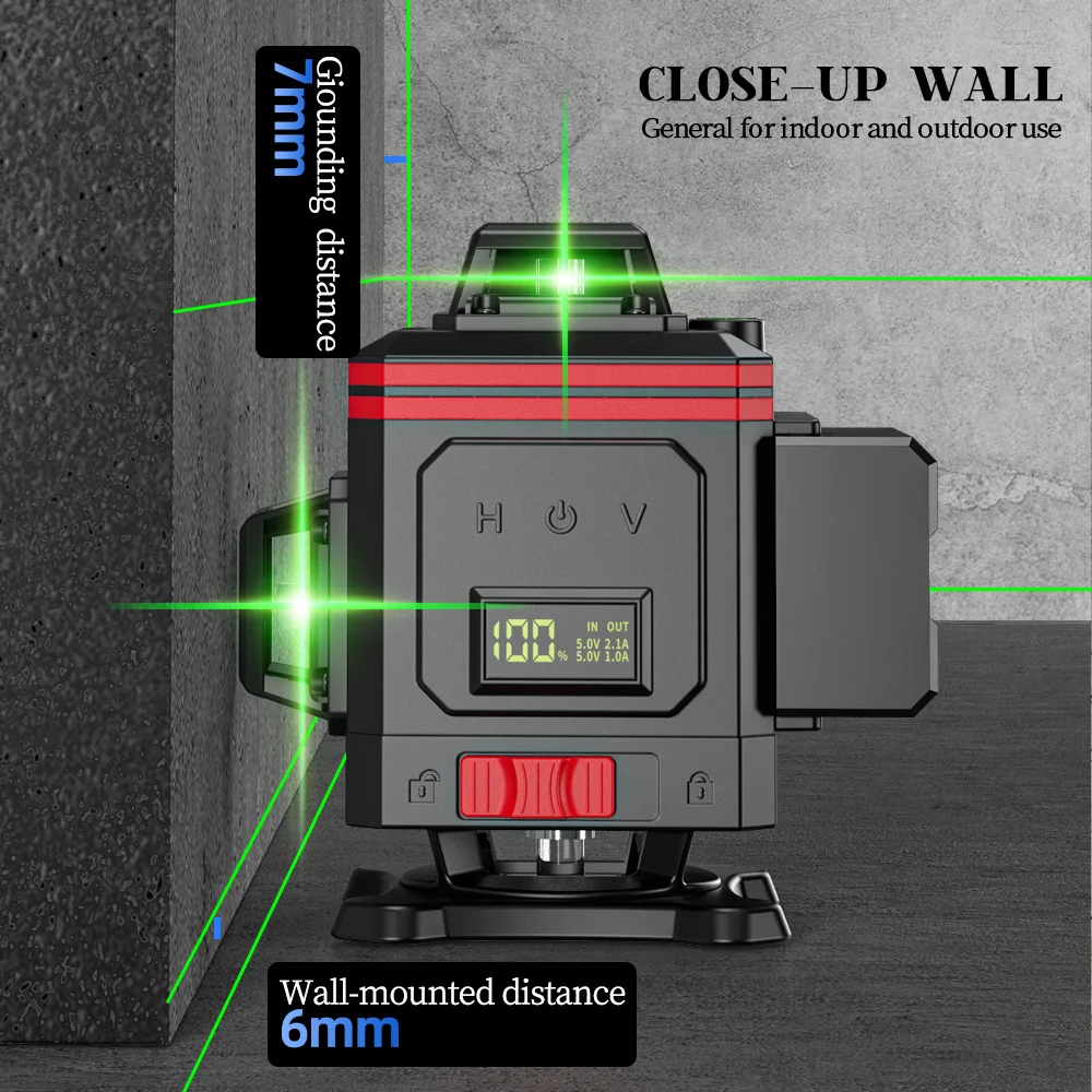 Imagem -02 - Yagu 12 16 Linhas Laser Nível 4d Infravermelho Nível de Linha Verde Nivelamento Automático 4x360 ° Nível Laser Cruzado Vertical