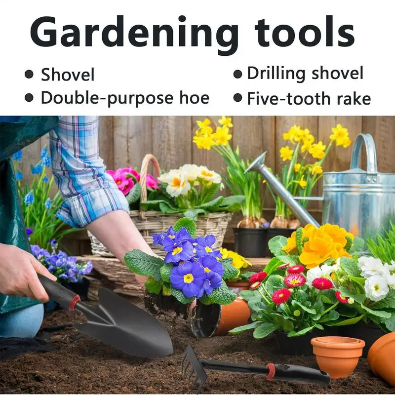 

Garden Tools 4X Heavy Duty Planting Tools Stainless Steel Ergonomic Gardening Supplies Multi-functional Rust-Proof Digging