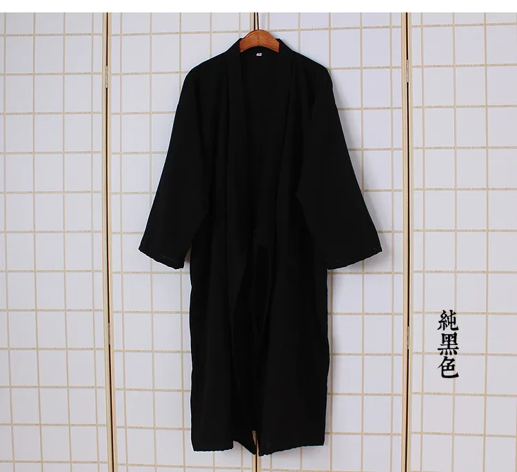 Quimono tradicional japonês robe noturno masculino, roupa de banho do Vietnã pijamas de algodão, suor coreano cinza marinho, 8 cores, primavera