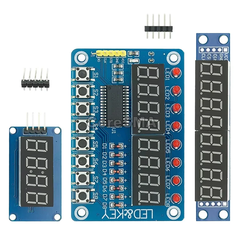 CoreSMA TM1637 4 Bits/TM1638/MAX7219 8 bit Digital LED Display Module 7 Segment 0.36Inch Clock RED Anode Tube Four Serial Driver