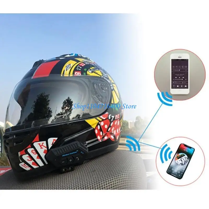 y1gd Stereo Motorcycle Bluetooth-compatible Helmet Headsets Intercom Wireless Music