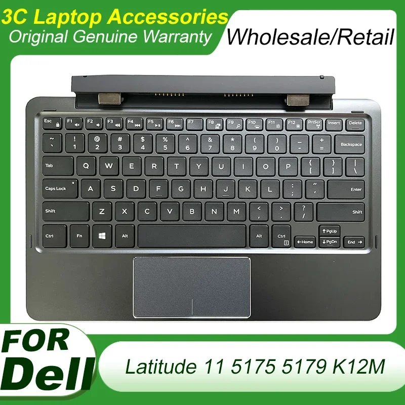 

New Original Laptop Keyboard for Dell Latitude 11 5175 5179 K12M Replacement Keyboard Tablet Portable Backlit Base Dock 0WF3MH