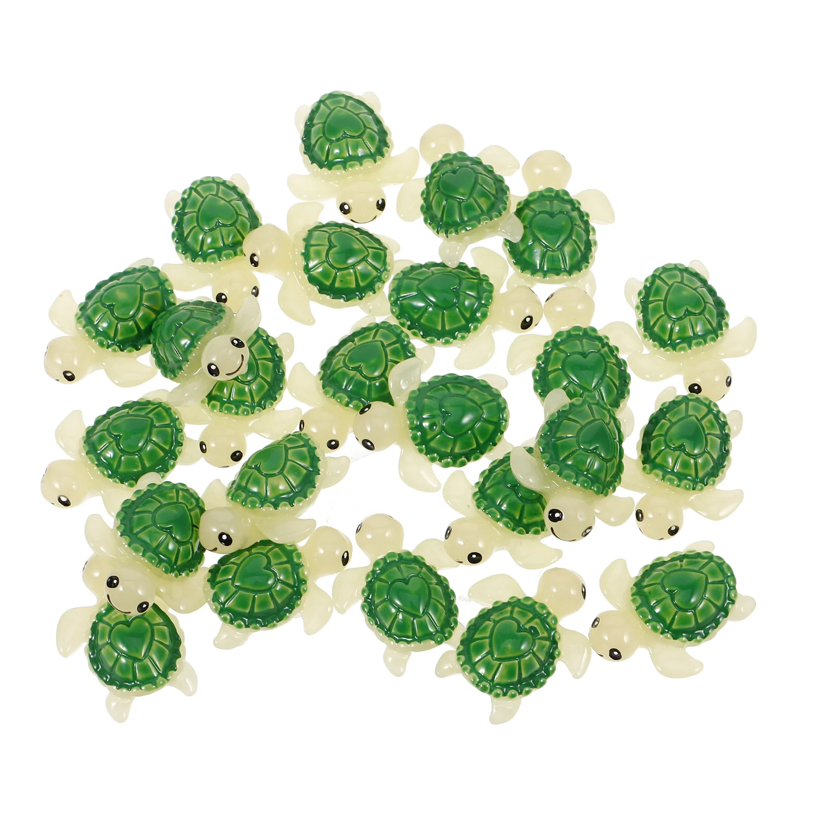 24 Pcs Mini Turtle Model Toy Tortoise Figurine Fish Tank Landscape Accessories Landscaping Figure Synthetic Resin