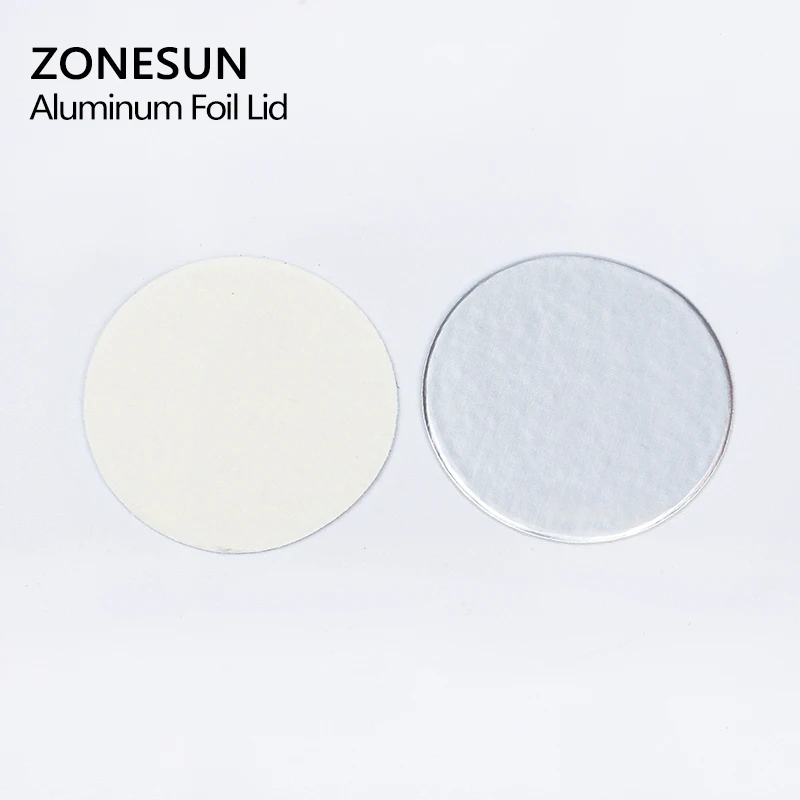 ZONESUN induction sealing customized size plactic laminated aluminum foil lid liners 500pcs for PP PET PVC PS ABS glass bottles