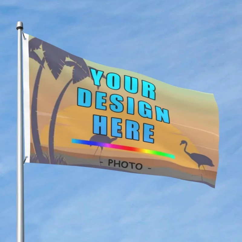 Bandera con logotipo personalizada de cualquier tamaño, adecuada para uso en interiores y exteriores, fácil de colgar, adecuada para fiestas de cumpleaños y otros eventos.