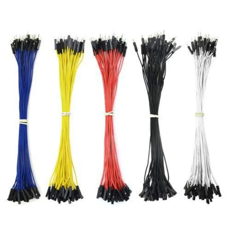 

200Pcs 5 Colors 1Pin 20CM Female To Male Breadboard Jumper Wire PVC Soldering Brushless Motor Double-end Tinning Connector Cable