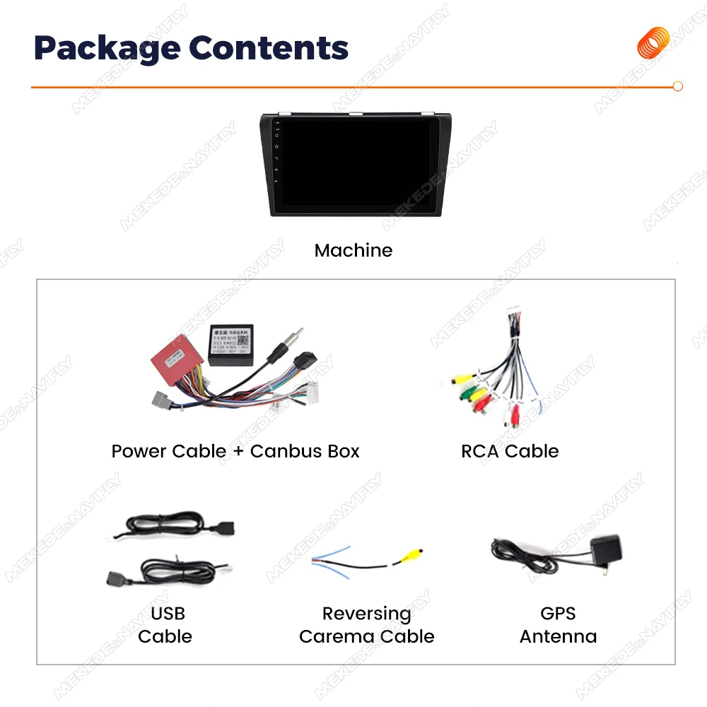 MEKEDE 9 بوصة لمازدا 3 2004-2009 نظام تحديد المواقع للسيارة الذكية صوت السيارة ستيريو الوسائط المتعددة BT سيارة لتحديد المواقع والملاحة 4G LTE واي فاي bt