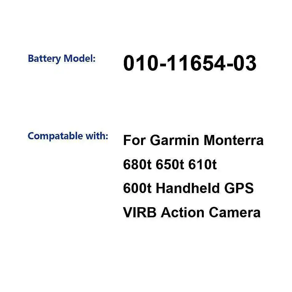 

GPS-аккумулятор 010-11654-03 2000 мАч для Monterra Garmin 680T 650T 610T 600T ручная экшн-камера Virb