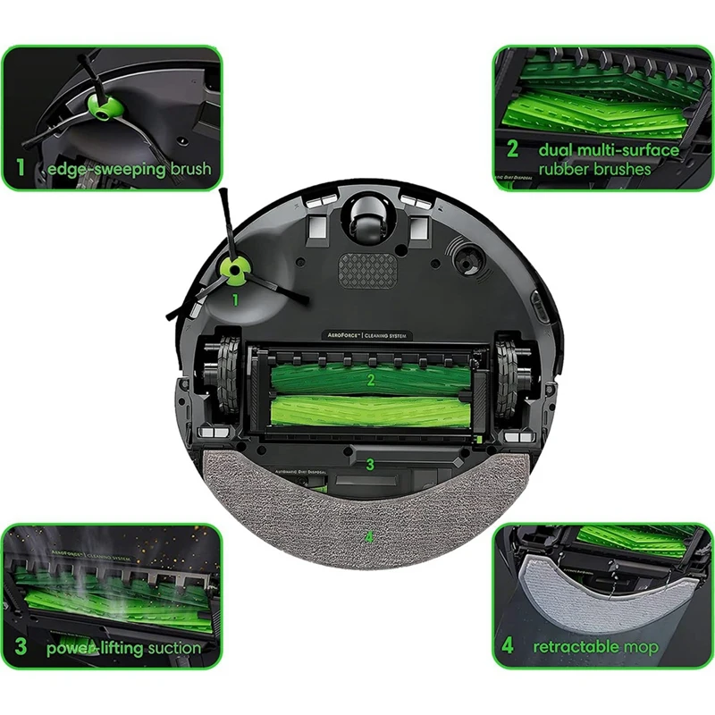 Zubehör-Kit für irobot Roomba Combo J7/Plus Staubsauger Ersatz Gummi bürsten Filter Vakuum beutel Mopp