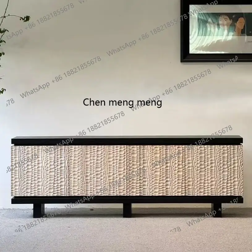 Medieval solid wood dining side cabinet Italian simple retro high style, surprising side, locker