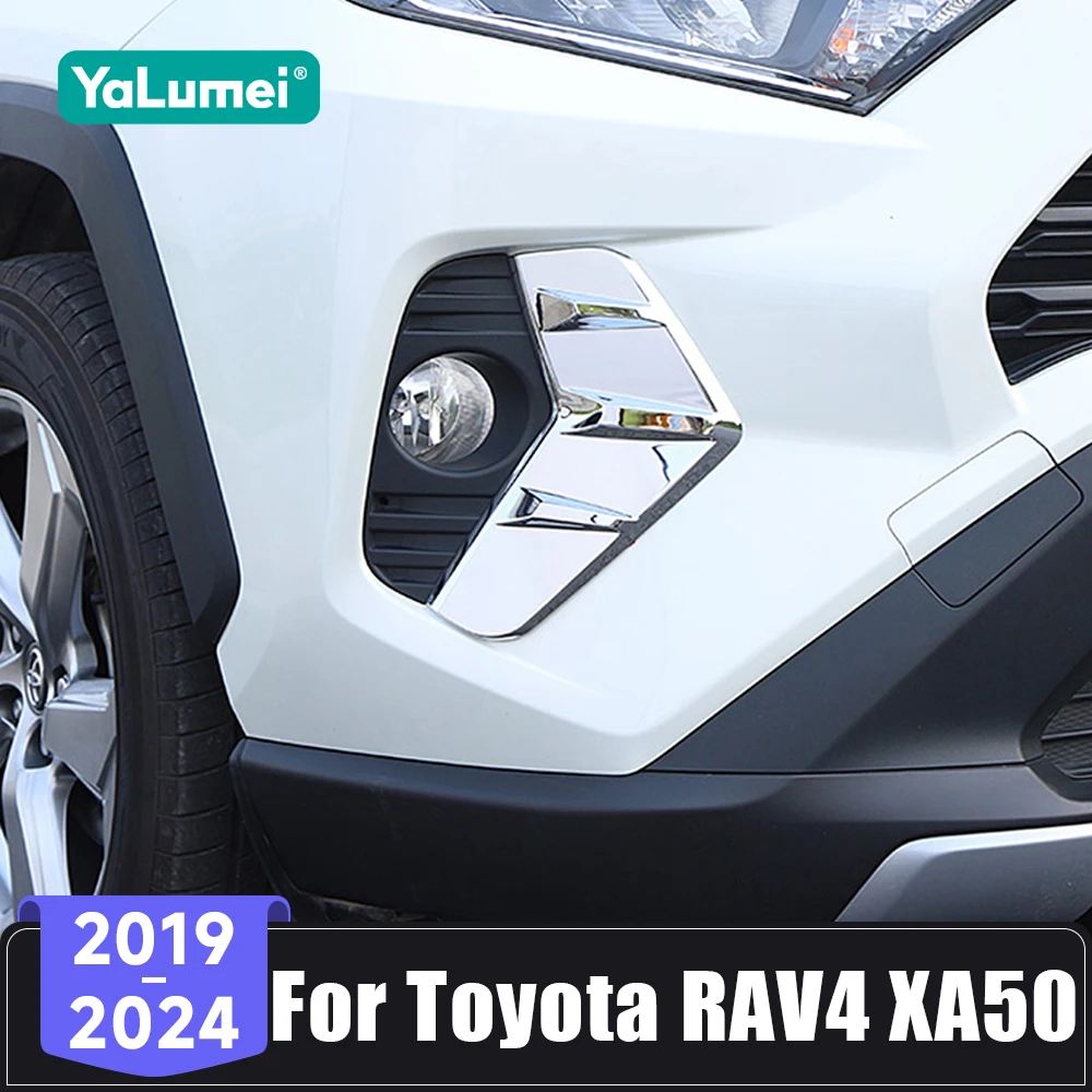 

For Toyota RAV4 XA50 RAV 4 Hybrid 2019 2020 2021 2022 2023 2024 Car Front Fog Light Lamp Eyebrow Cover Foglight Eyelid Sticker