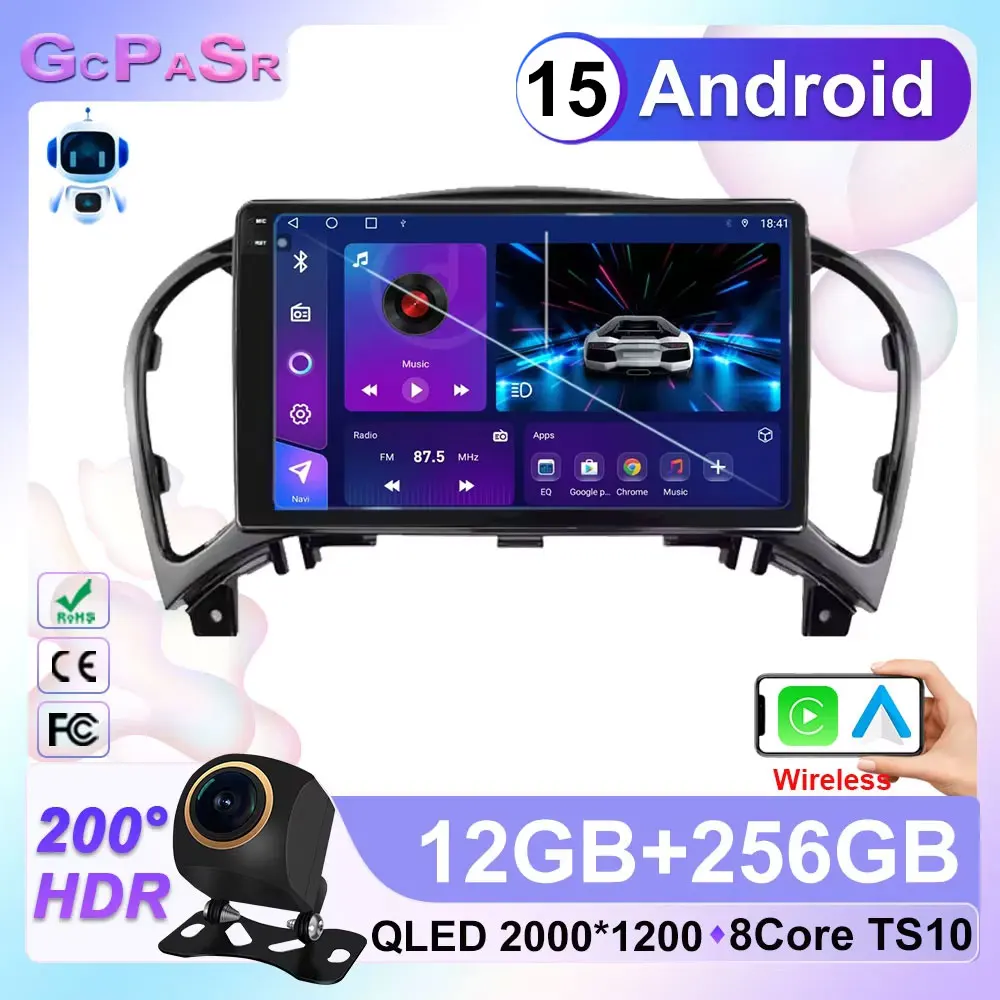 

Автомобильный радиоприемник для Nissan Juke Infiniti ESQ 2004-2016 Auto Carplay GPS DSP QLED Видеоплеер 4G WiFi Автомобильный мультимедийный плеер Android