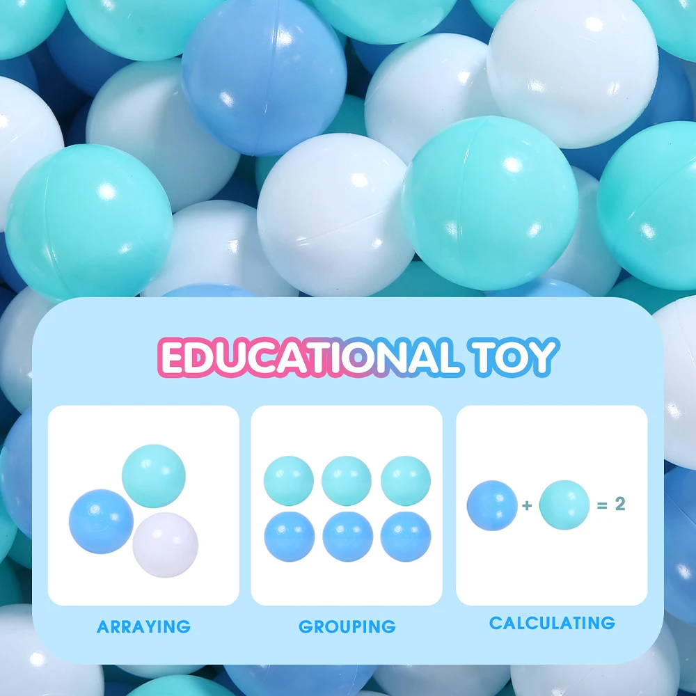 100Pcs Colors Plastic Balls Water Pool Ocean Ball Pit Ball Kids Swim Pit With Mesh Bag Play House Outdoor Tents Toy
