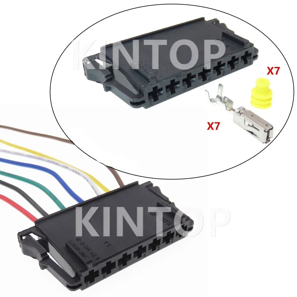 

1 Set 7 Pins AC Assembly Car Plastic Housing Connector Automotive Wire Cable Socket 1-1355396-1 A2115450328