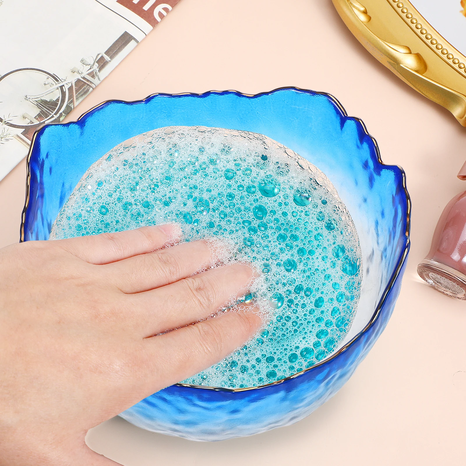 

Стеклянная чаша для замачивания ногтей, гладкая поверхность, маникюрный инструмент для смягчения кутикулы, принадлежности для удаления ногтей, маникюрная чаша