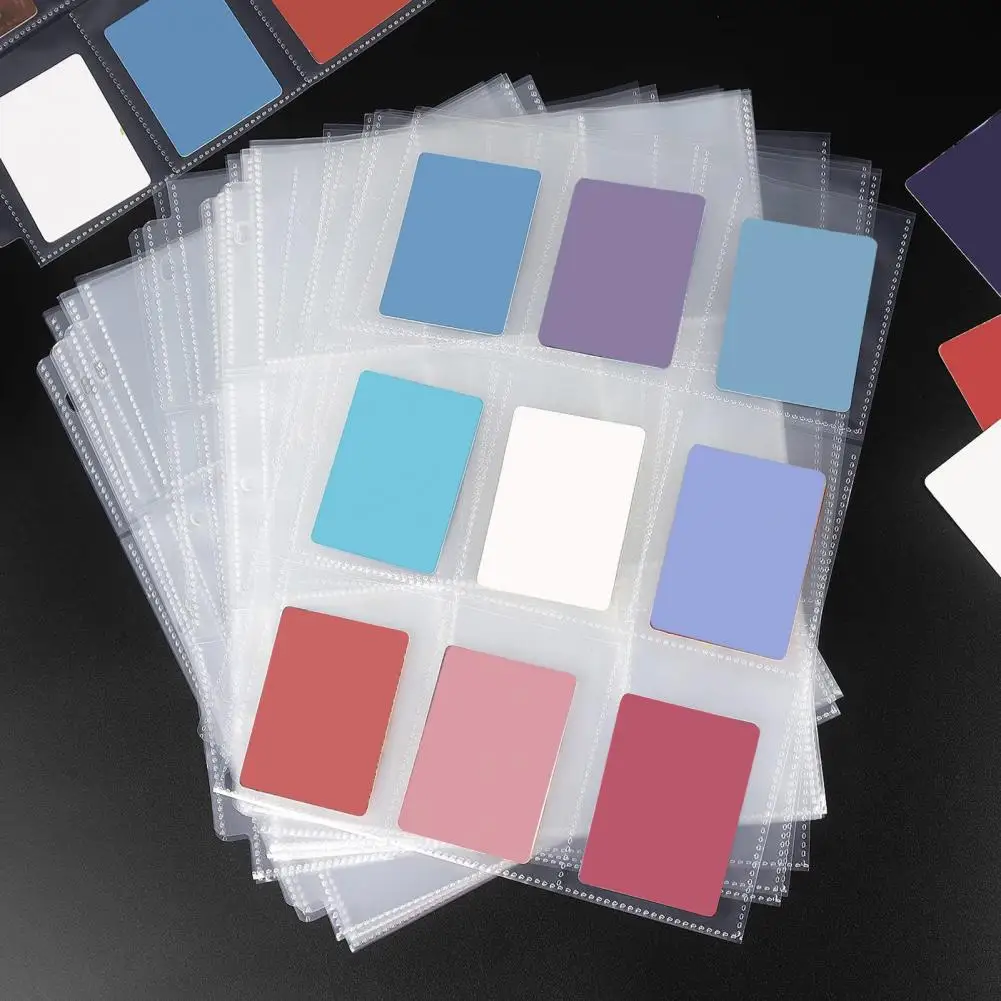 Tarjetero para carpetas, tarjetero comercial con 9 fundas de bolsillo para juegos, tarjetas de colección de celebridades, plástico para ídolo