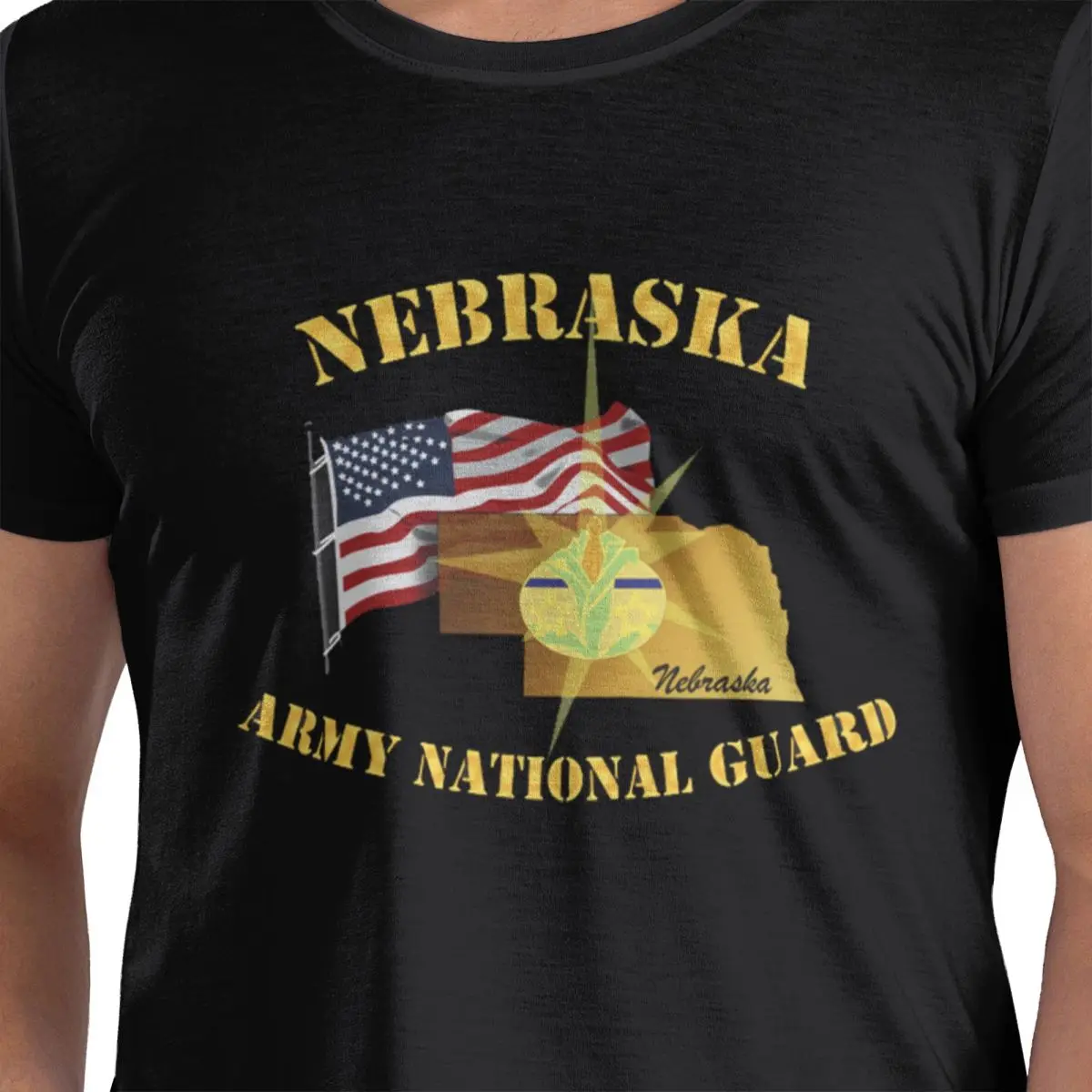 

Nebraska Army National Guard Arny W Flag 100% Cotton T-Shirt Men's Fashion T Shirts Men O-Neck Short Sleeve S-6XL