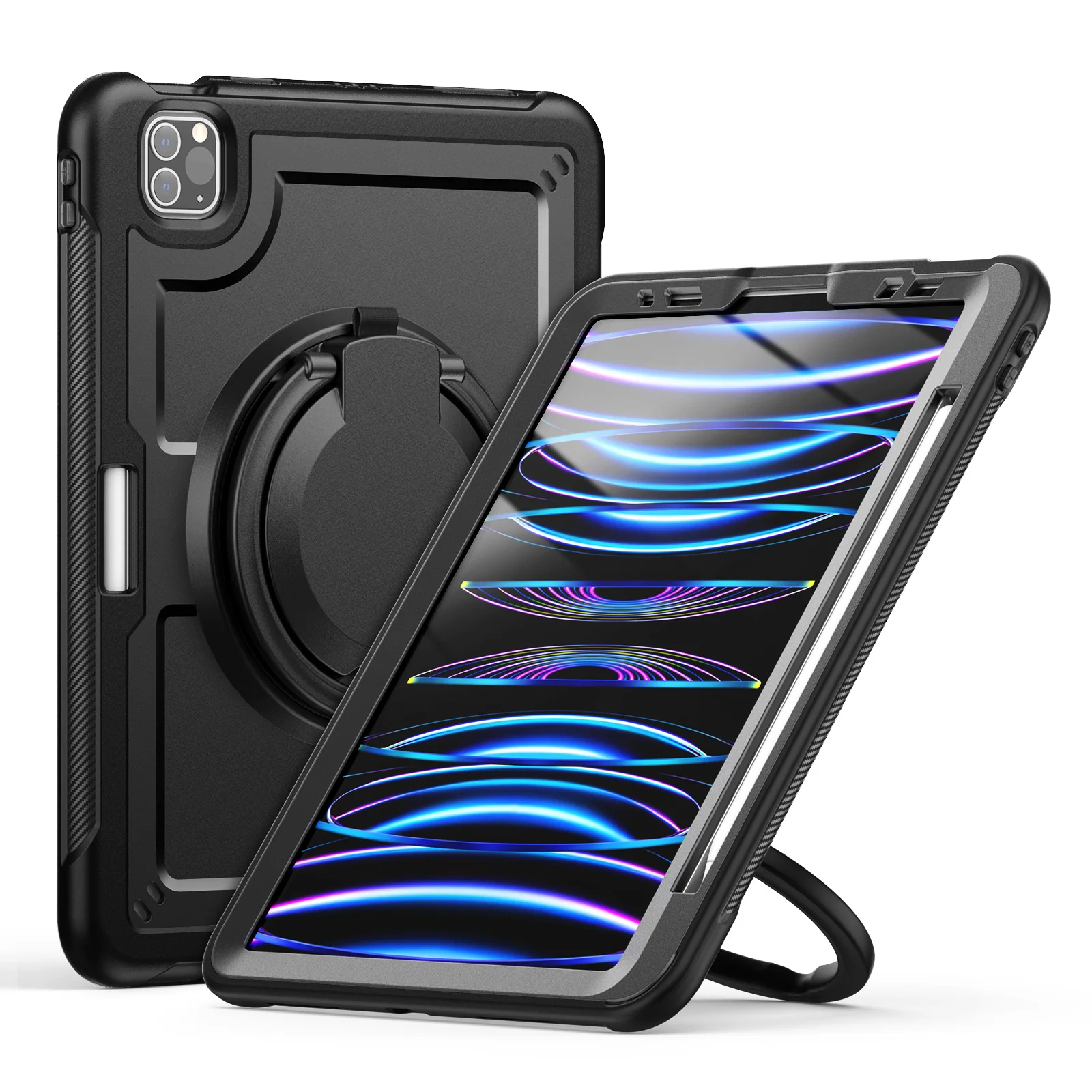 

360 Rotation Handle Stand Tablet Case For iPad Pro 13 11 10.2 M4 Air 3 4 5 6 7 8 9 10th Generation Mini Shockproof Hard Cover