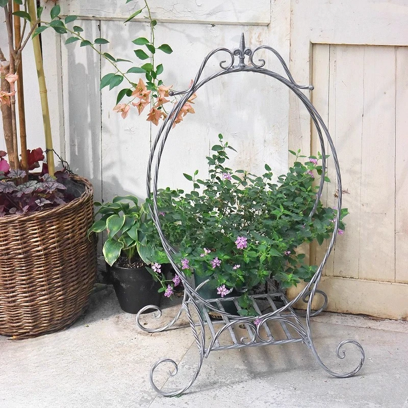 Outdoor Flower Stand Garden Plant Shelf for Rose Decorative Iron Trellis Rust-Proof Balcony Display Rack Vertical Plant Shelves