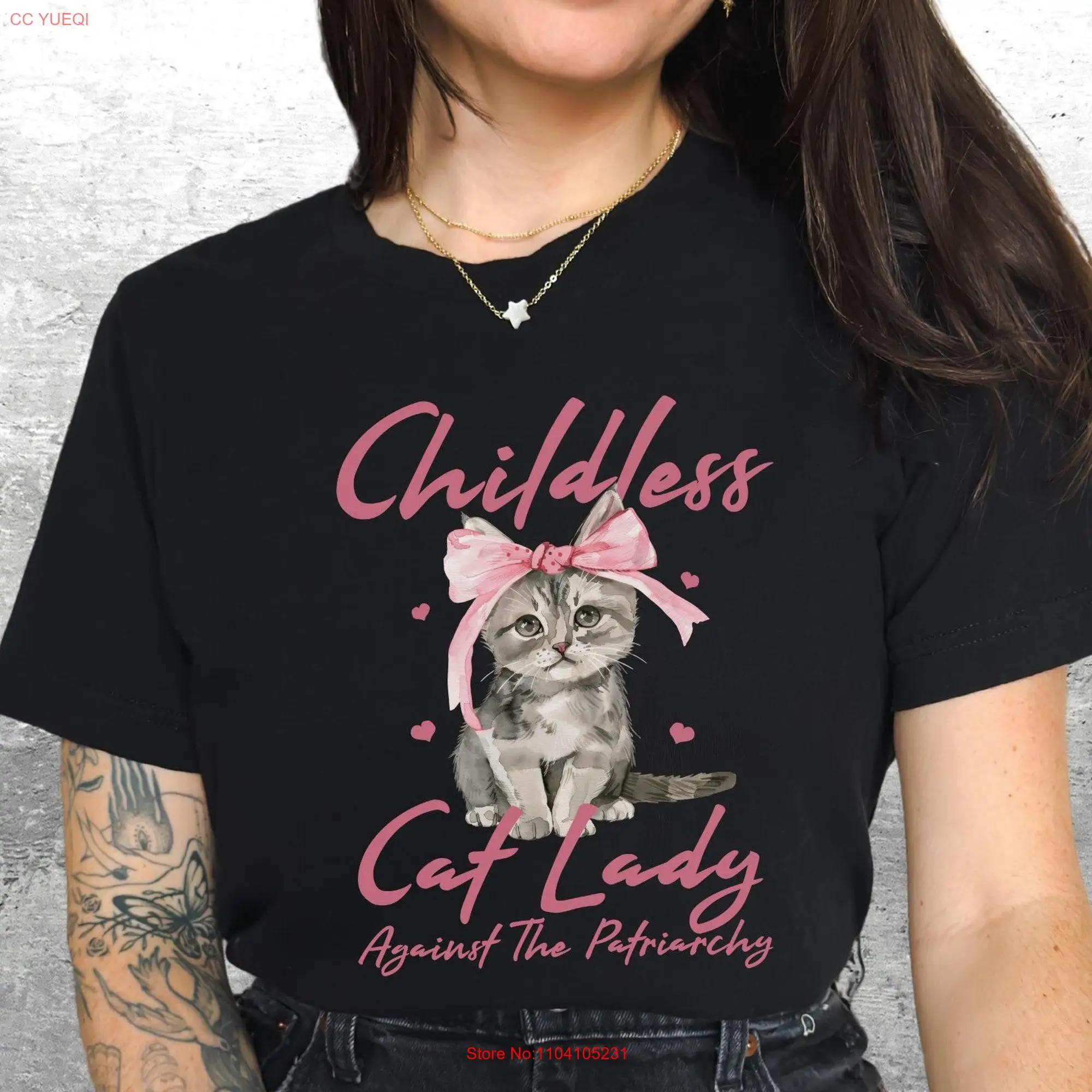 Childless Cat Lady T Shirt Ladies Election 2024 Feminist Womens Rights Vote Voting Bella Canvas 3001