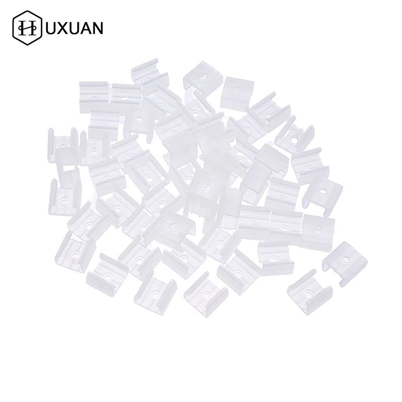 50Pcs Led Connector Fix Plastic Clips Mounting Fixing On Wall For 8/10/12/14/17/18/20MM RGB 5730/5050/2835 Strip Light