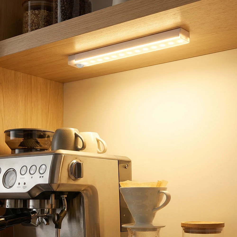 Wireless Motion Sensor Light USB Rechargeable LED Night Light Kitchen Cabinet Wardrobe Lamp Staircase Backlight Bedroom Lighting