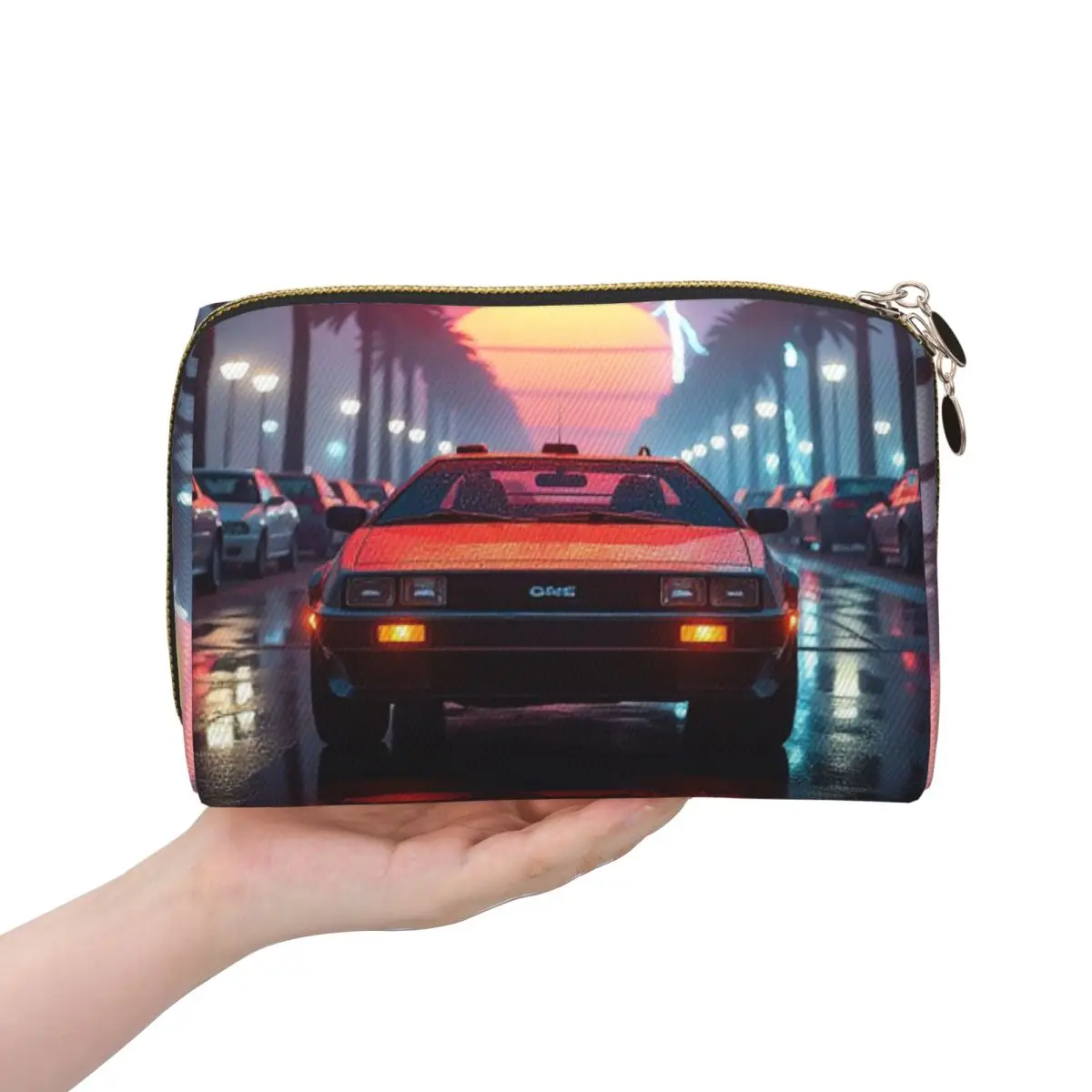 

DeLorean Time Machine Back To The Future Женские косметички Дорожный органайзер для макияжа Чехол для хранения туалетных принадлежностей Dopp Kit Case