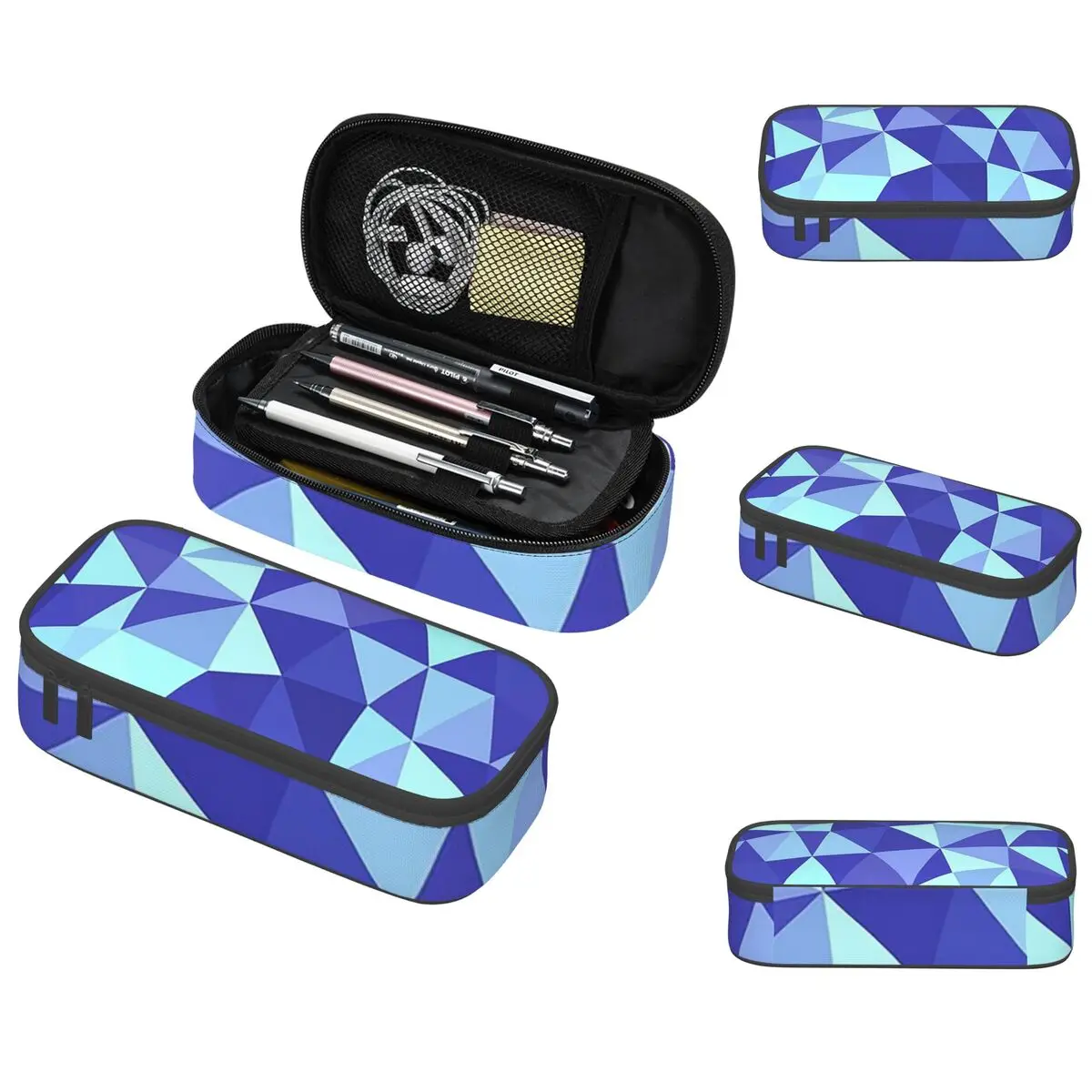 

Triangles Shiny Diamonds Geometric Crystal Pencil Case for Students School Pen Box Pencil Bag Stationery Supplies Pen Holder Bag