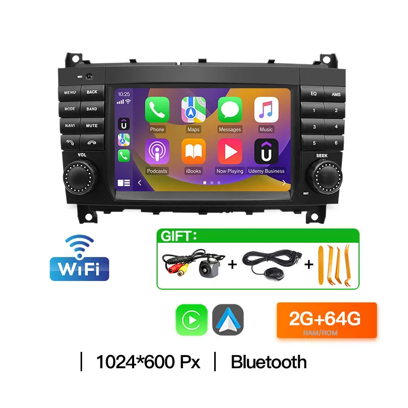 Voor Mercedes Benz W203 Klasse W169 B Klasse W245 Vito W639 GPS Navigatie WIFI Android 13 Draadloze Carplay Auto spelen Android Auto